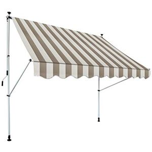 Gardinia Föhr Store à Manivelle Protection Solaire pour Terrasse ou Balcon, Beige-Blanc (Beige-weiß), 250 x 150 cm - Publicité