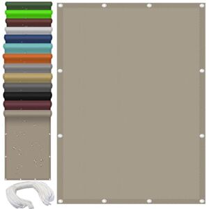 HOKXUAN Voile d'ombrage Rectangulaire imperméable 1.5 x 1.6 m Rectangulaire Brise Vue Patio Jardin Terrasse UV-Block Protection Solaire VariÉTÉ De Tailles, Taupe - Publicité