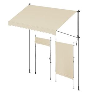 SONGMICS Store Banne Rétractable, Store Manuel, Réglable en Hauteur, avec Manivelle pour Balcon, Jardin, Terrasse, 300 x 120 cm, Beige GSA302M01 - Publicité