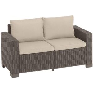 Keter California 2er Gartensofa Love Seats, Plastique, Cappuccino, 141 x 68 x 72 cm - Publicité