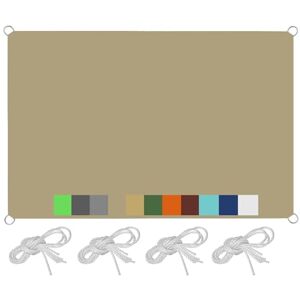 LIJIAO Voile d'ombrage Auvent Imperméable 9 x 9 m Anti 98% UV Résistant Intempéries Voile d'ombrage Terrasse Rectangulaire pour Balcon Terrasse Extérieur avec Cordons, Taupe - Publicité