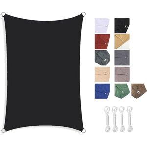 LSDINDF Auvent de Protection Solaire, Voile d'ombrage rectangulaire imperméable avec Corde Gratuite, Facile à Installer pour Les fêtes sur la terrasse du Jardin en Plein air Noir 3x8 M - Publicité