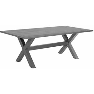 Beliani Table de Jardin de Repas 200 x 105 cm en Aluminium Gris Mat Robuste et Résistant au Style Traditionnel avec Tendance Moderne - Publicité