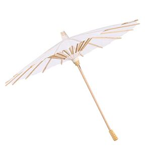 Tyenaza Parasol en papier blanc 20/30/40/60 mm, parapluie décoratif pour mariage, cadeaux de fête, ombre d'été(Diameter 30CM) - Publicité