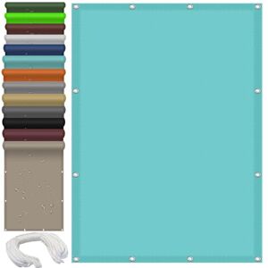 HOKXUAN Voile d'ombrage 1.4 x 1.4 m Rectangulaire Toile Balcon Terrasse Jardin Extérieur Protection UV 98% Polyester avec Oeillets et Corde, Bleu Ciel - Publicité