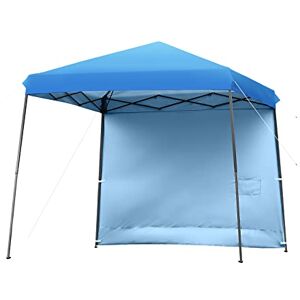 COSTWAY Tonnelle de Jardin 3x3m Pliable, Hauteur Réglable avec Parois Latérales Amovibles et Sac à Dos à roulettes, Auvent pour Camping, Festival, Plage, Jardins, en Acier&Tissu Oxford - Publicité