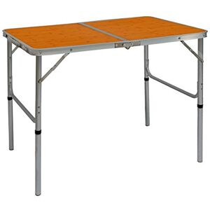 AMANKA Table de Camping 90x60cm Portable en Aluminium 3kg Pliante en Mallette pour Pique-Nique Plage Jardin réglable en Hauteur Bambou - Publicité