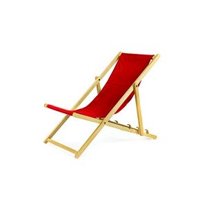 BAS Chaise longue pliante En bois Idéale pour plage et jardin Rouge - Publicité