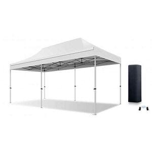 ACTIEXPRESS Tente Pliante Barnum Pliant Tonnelle Professionnelle 2x2,3X3,3x4.5,3x6,4x8 Structure en Aluminium 45mm Toit 380g/m² qualité professionelle (Blanc, 3x6) - Publicité