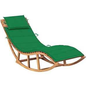 GaRcan Chaise Longue à Bascule avec Coussin en Bois de Teck Massif, Chaise de Loisirs de Patio, chaises Longues d'extérieur, chaises Longues de Piscine, chaises Longues de Plage pour Bain - Publicité