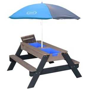 AXI Nick Table Sable et Eau / Table Pique Nique avec Parasol en Bois Gris   Table Jeux d'eau avec Couvercle, Boîtes de Rangement & Parasol   Table d eau Extérieur pour le jardin 95 x 97 x 48 cm - Publicité