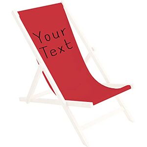 Ferocity Toile de Rechange 131x44 cm, Tissu De Remplacement De Fauteuil de Plage, Chaise Longue Pliante en Bois Motif Votre Texte Rouge [119] - Publicité