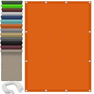 HOKXUAN Voile d'ombrage Rectangulaire 1.2 x 2.2 m imperméable Toile Solaire Voile Extérieur Terrasse Jardin Protection UV 98% Polyester avec Oeillets et Corde, Orange - Publicité