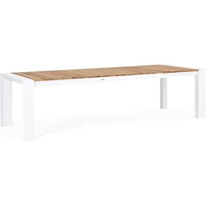 BIZZOTTO Table Extensible Cameron 228/294 x 100 Blanc en Aluminium avec Lattes en Bois Teck - Publicité