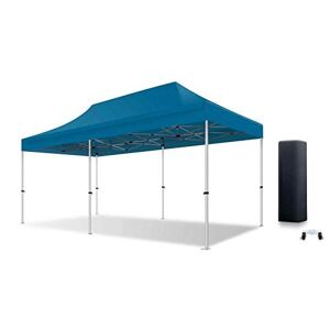 ACTIEXPRESS Tente Pliante Barnum Pliant Tonnelle Professionnelle 2x2,3X3,3x4.5,3x6,4x8 Structure en Aluminium 45mm Toit 380g/m² qualité professionelle (Bleu Azur, 3x6) - Publicité