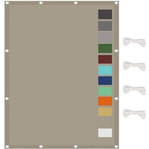 HOKXUAN Voile d'ombrage Auvent Rectangulaire 1.2 x 3.6 m Résistant Intempéries, Anti 98% UV Pare-Soleil Jardin avec 1.5M Corde pour Jardin,Extérieur Terrasse, Kaki - Publicité