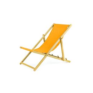 BAS Chaise longue pliante En bois Idéale pour plage et jardin Jaune - Publicité