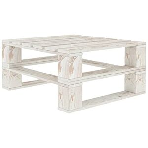 LARRYHOT Table de jardin en palette blanche en bois, tables de jardin, 49335 - Publicité