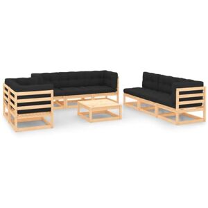 LARRYHOT 3083809 Lot de 9 coussins de jardin en bois massif en pin - Publicité