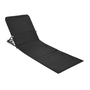 Spetebo Natte de plage pliable avec dossier Chaise longue de plage Chaise longue de jardin Noir - Publicité