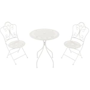 AXI Marilou Table et Chaise Bistrot, 2 Chaises 1 Table, Ensemble Bistro Extérieur Blanc, Style Romantique Salon de Jardin Bistrot, Table Bistrot Mosaique pour Jardin/Balcon/Terrasse - Publicité