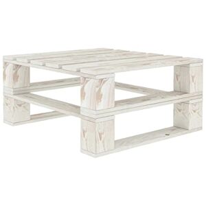 vidaXL Table de jardin palette bois blanc - Publicité