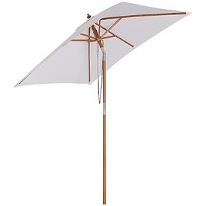 Outsunny Parasol droit Parasol rectangulaire inclinable bois polyester haute densité 2L x 1,5l x 2,3H m crème - Publicité