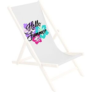 Ferocity Toile de Rechange, Tissu De Remplacement De Fauteuil de Plage, Chaise Longue Pliante en Bois Motif Hello Summer [119] - Publicité