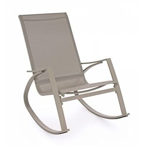 Brigros Estosa Balancelle en aluminium avec siège en textilène coloré robuste et stable pour décoration de jardin, bord piscine, terrasse, fauteuil à bascule (Ecru) - Publicité