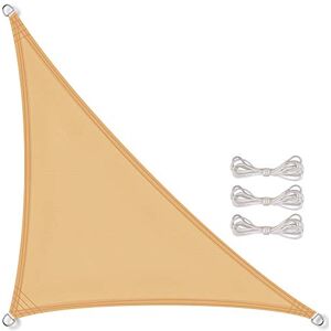 CelinaSun Voile d'ombragePare-Soleil Jardin Balcon Polyester PES Hydrofuge Triangle 4,2 x 4,2 x 6 m Beige Sable - Publicité