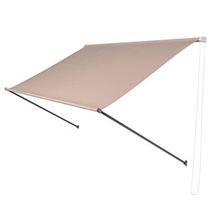 LIFERUN Store Banne Manuel, Auvent Rétractable, Store de Balcon en Métal et Polyester Imperméable Résistant aux UV Hauteur Réglable pour Terrasse, Fenêtre   300 x 120 cm   Beige - Publicité