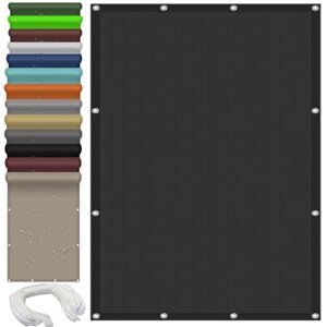 HOKXUAN Voile d'ombrage Rectangulaire imperméable 1.4 x 1.4 m Rectangulaire Toile Ombrage Terrasse Jardin Extérieur Protection des Rayons UV avec Oeillets et Corde, Noir - Publicité