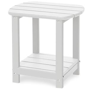 GARDENSTAR Table d'Appoint pour l'Extérieur, Table Adirondack en PEHD Tout Temps, Table de Jardin, Table de thé Carrée/Ronde pour Balcon, Jardin, Pelouse et Bord de Piscine (Blanc) - Publicité