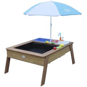 AXI Linda Table Sable et Eau avec Cuisine de Jeux en Bois   Table d'eau en Marron avec Parasol   Table de Jeu Enfant à Eau pour Le Jardin - Publicité