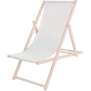 SPRINGOS Chaise Longue Pliante en Bois Chaise Longue pour Jardin et Petit Balcon Système de sécurité 3 Positions Pliable Chaise Longue en Bois avec Tissu Textile - Publicité