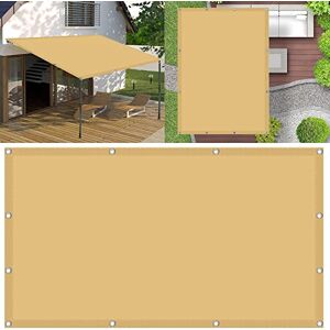 XINAR Voile d'ombrage Imperméable 1.5 x 2.2 m Polyester Anti-déchirure, Protection UV 98% Voile D'Ombrage Auvent avec Corde pour Jardin Terrasse Piscine, Beige - Publicité