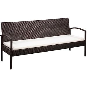 Canapé de Jardin à 3 Places avec Coussins Marron Résine tressée,Meubles,Mobilier de Jardin,Sièges de Jardin,Canapés de Jardin,Brun,30.42 LB,44180 - Publicité