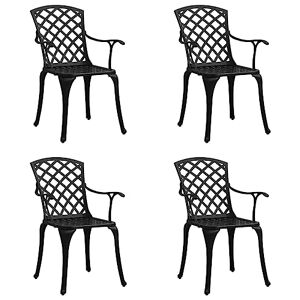 TEKEET Furniture Home Tools Lot de 4 chaises de jardin en fonte d'aluminium Noir - Publicité