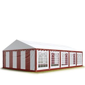 TOOLPORT 5x10 m Tente de réception/Barnum Rouge-Blanc Toile de Haute qualité PVC 700 N - Publicité