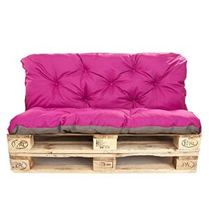 KRUGER Coussins Palette, Coussins pour palettes externes/Coussin Euro Palette, Coussin canapé, Coussin Salon de Jardin (Set:120x60+120x50cm, Rouge) - Publicité