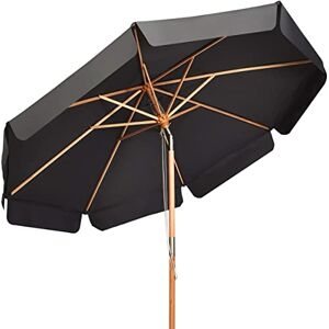 COSTWAY Parasol de Jardin Extérieur, Parasol Inclinable avec Lambrequin, 8 Baleines en Bois Blanc, Protection UV, pour Balcon/Jardin/Terrasse (Gris) - Publicité