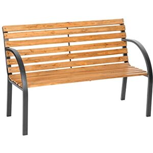 TecTake ® Banc de Jardin Solide en Bois Naturel laqué et Acier, Banquette de Jardin Banc Noir Résistant aux intempéries, Mobilier de Jardin pour Amenagement Balcon Terrasse Veranda Pergola - Publicité