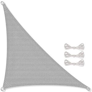 CelinaSun Voile d'ombrage Pare-Soleil Jardin Balcon Polyéthylène HDPE Respirant Triangle 5 x 5 x 7,1 m Gris Clair - Publicité