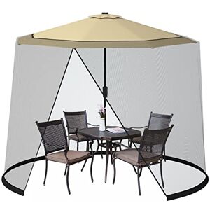 COSTWAY Moustiquaire pour Parasol en Maille Polyester, Fermeture Eclair Double Face et Base Remplissable Cordon de Serrage, Moustiquaire Réglable pour Parasol Tonnelle de ø2,7 à 3 m (Noir) - Publicité