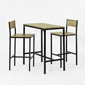 SoBuy ® OGT03-N Set de 1 Table + 2 Chaises Table Mange-Debout Table Haute Cuisine - Publicité