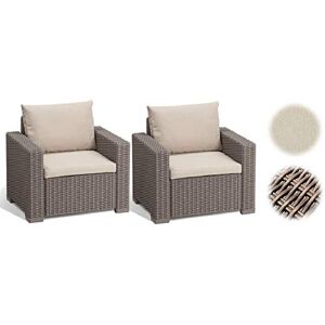 ALLIBERT Lounge Fauteuil California, Lot de 2, Cappuccino/Panama Sable, 83 x 68 x 72 cm, 233049 - Publicité