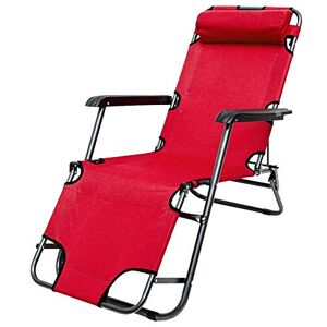 AMANKA Chaise de Camping Pliante 153 x 60 cm Rouge - Publicité