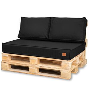 Bielik Coussin Palette 120x80 Set pour Palette, Impermeable Coussin pour Salon de Jardin UE, Complet pour Meuble Palette, 3 Pièces: L'assise 120x80cm + 2 Coussins 60x40cm, Noir - Publicité