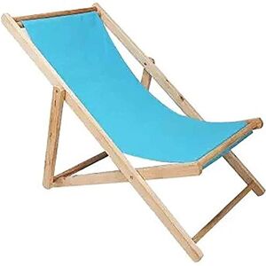 Chaise Longue Traditionnelle Pliante légère en Bois de Plage/Jardin, Chaise Longue de Bord de mer, Chaise Pliante d'extérieur en Toile, inclinable, Charge 140 kg (Bleu Clair) - Publicité