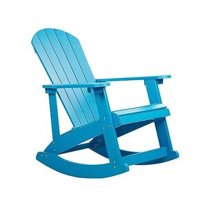 Beliani Fauteuil à Bascule de Jardin avec Lattes en Bois Synthétique Bleu Adirondack - Publicité